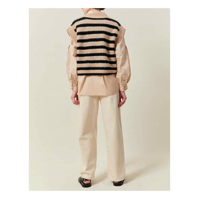 Maglione senza maniche a righe Skye | Sabbia