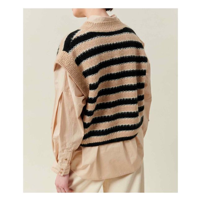 Maglione senza maniche a righe Skye | Sabbia