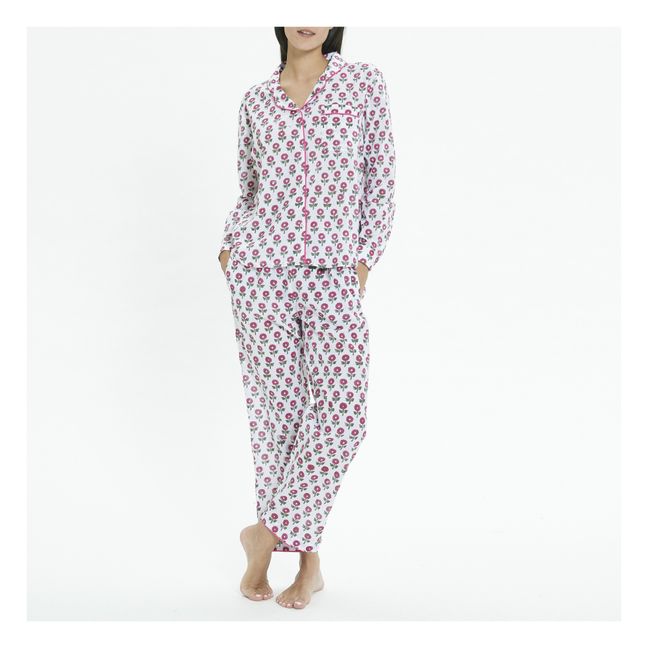 Pijama con estampado de anémonas | Rosa