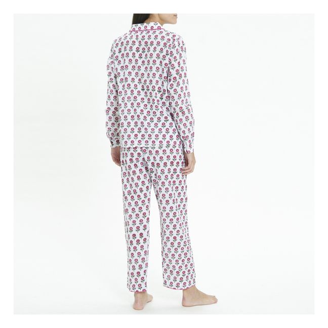 Pijama con estampado de anémonas | Rosa