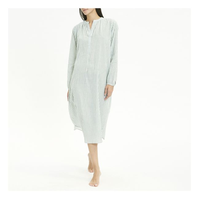 Chemise de Nuit Longue Levant Rayures | Bleu