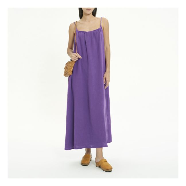 Kleid Nissa Doppelter Baumwollgaze | Violett