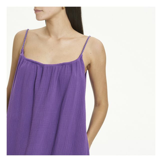 Kleid Nissa Doppelter Baumwollgaze | Violett