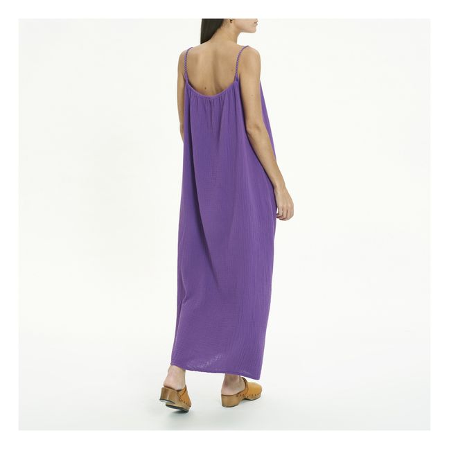 Kleid Nissa Doppelter Baumwollgaze | Violett