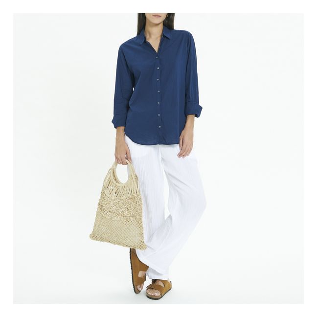 Camisa popelín de algodón Beau | Azul Marino