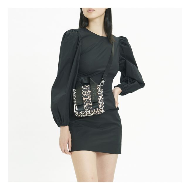 Rückenfreies Kleid aus Bio-Baumwollpopeline | Schwarz