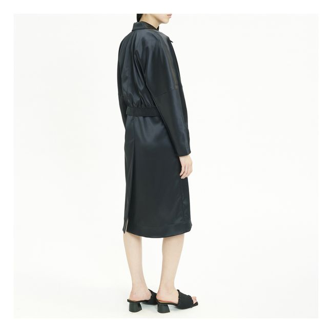 Double Satin Recycled Short Jacket | Negro