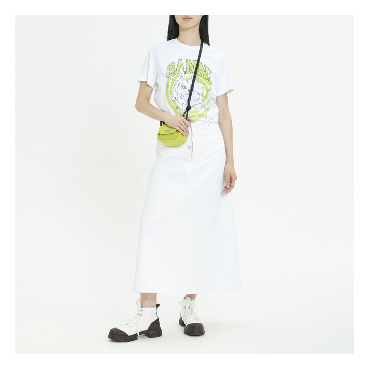 Double Fly Denim Organic Cotton Skirt | Blanco- Imagen del producto n°1