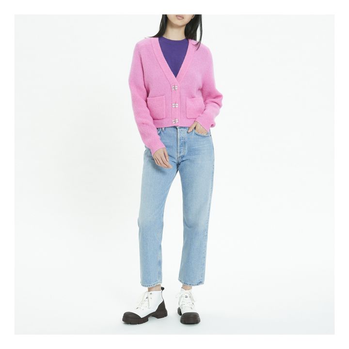 Solid Alpaca and Merino Wool Cardigan | Rosa- Imagen del producto n°1