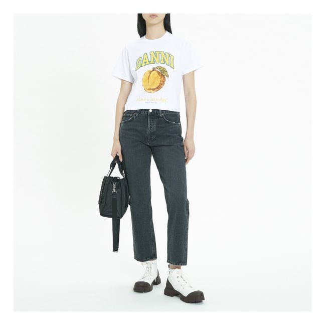 Camiseta Peach Relaxed Basic de algodón orgánico | Blanco