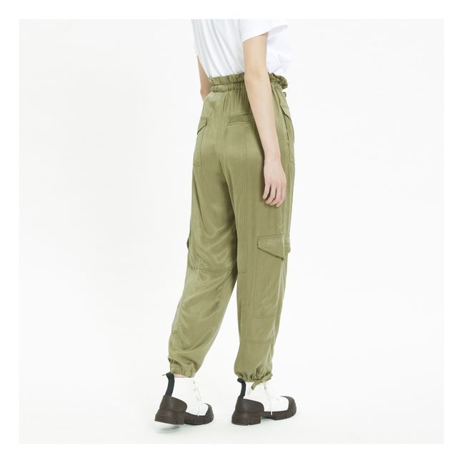 Pantaloni in raso | Verde militare