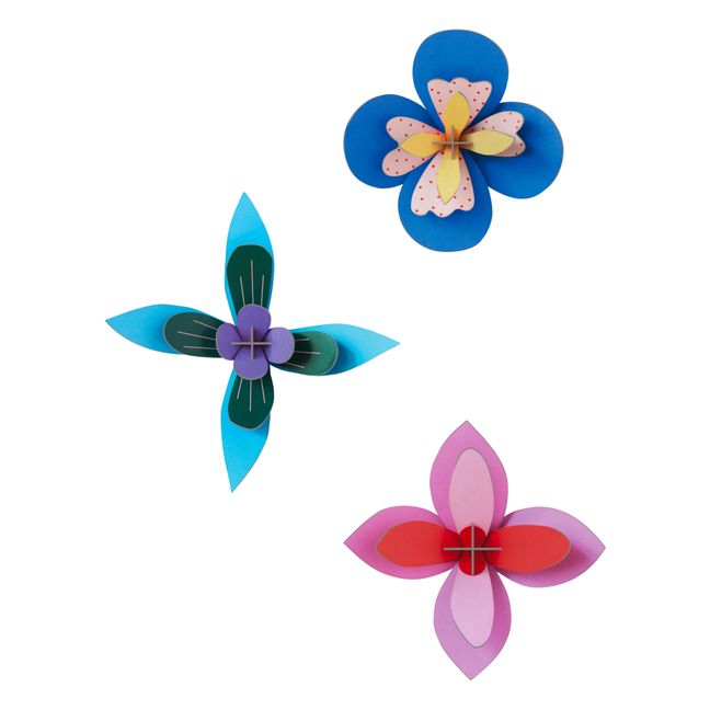 Cobalt Flower Wall Decoration - Set of 3