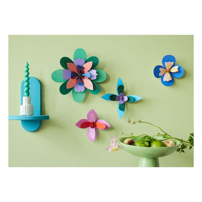 Décoration murale Fleur Cobalt - Set de 3