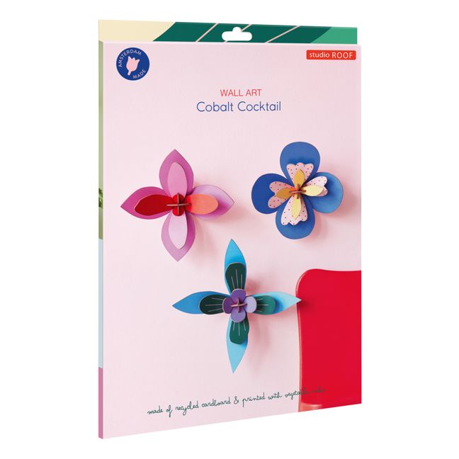 Décoration murale Fleur Cobalt - Set de 3