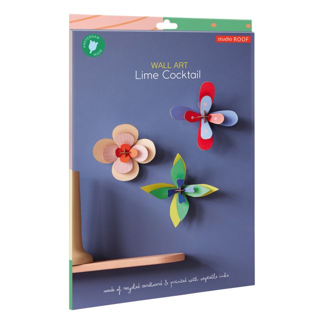 Lime Flower Wall Decoration - Set of 3