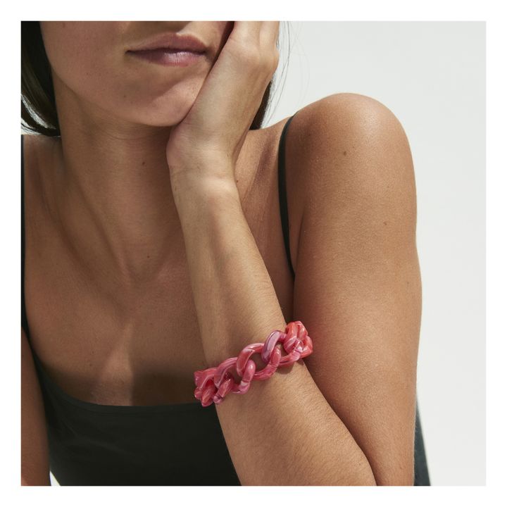 Flat Chain Marble Bracelet | Rosa- Immagine del prodotto n°2