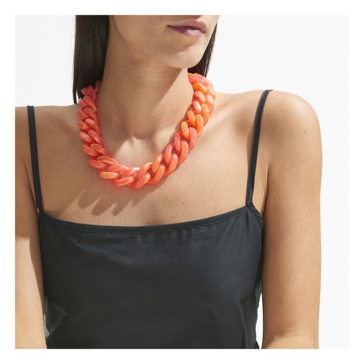 Halskette Flat Chain Campari | Orange- Produktbild Nr. 1