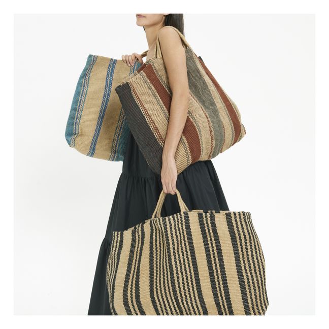 Extra Large Jute Striped Bag | Blue