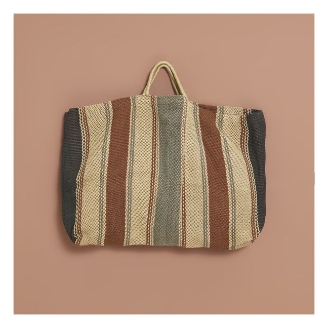 Bolsa de yute a rayas extragrande | Púrpura