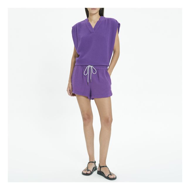 Blusa de gasa de algodón doble Armini | Violeta