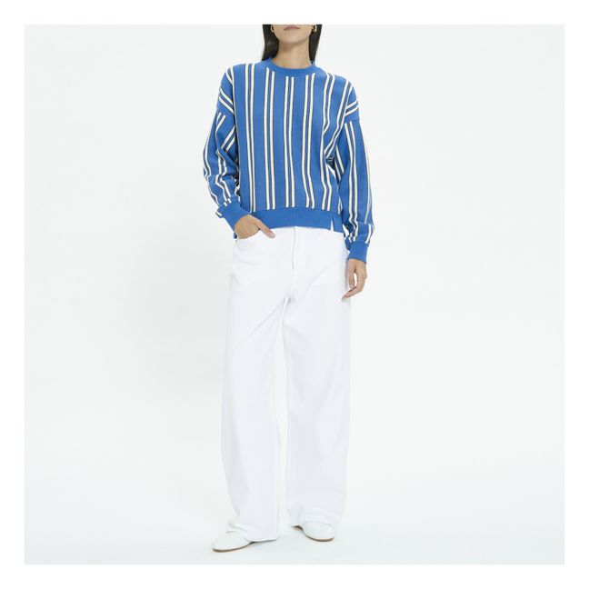 Sweatshirt Sunny gestreift | Indigoblau