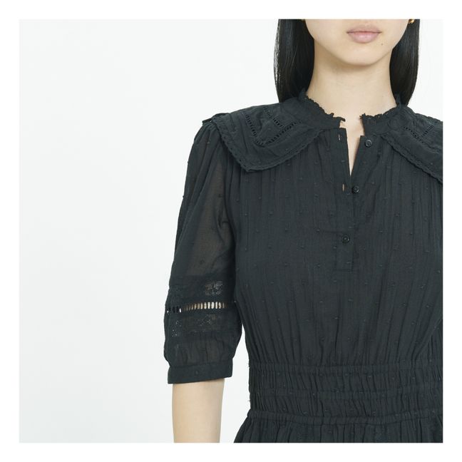 Coletta Embroidered Midi Dress | Nero