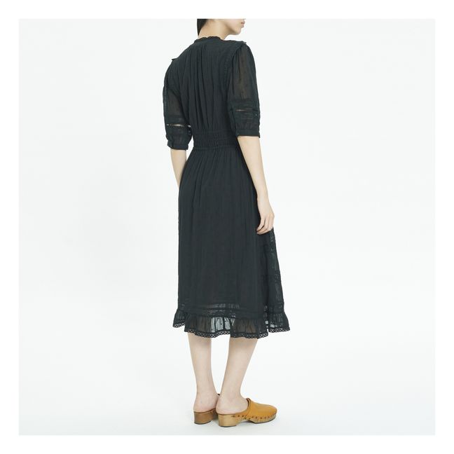 Coletta Embroidered Midi Dress | Nero