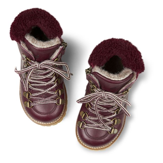 Winter Shearling-Lined Boots | Plum