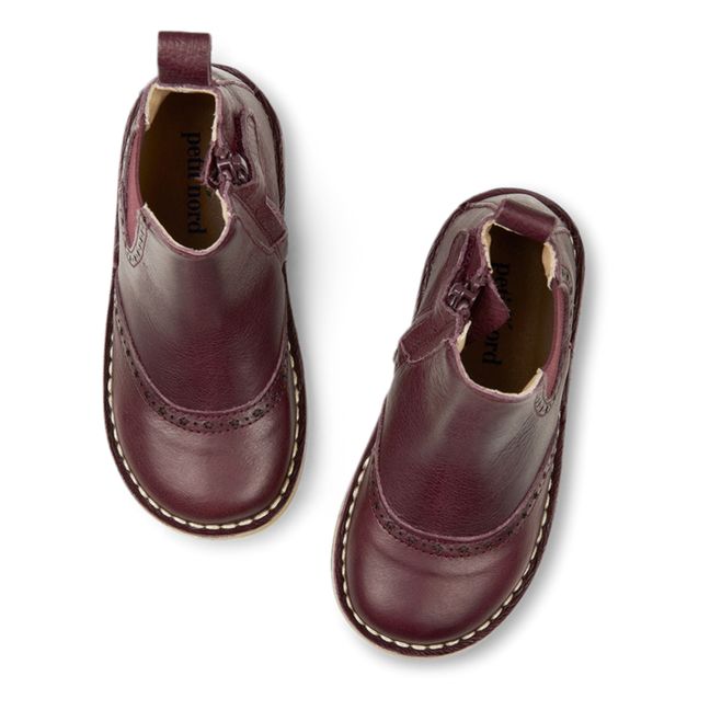 Star Zip Ankle Boots | Plum