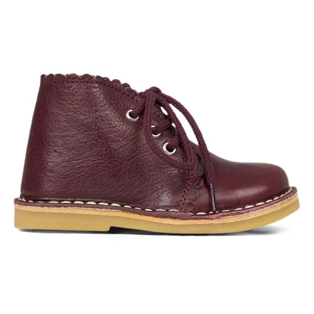 Boots Lacets Scallop | Prune