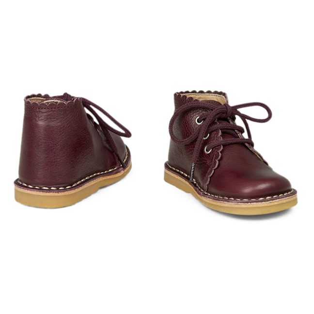 Boots Lacets Scallop | Prune