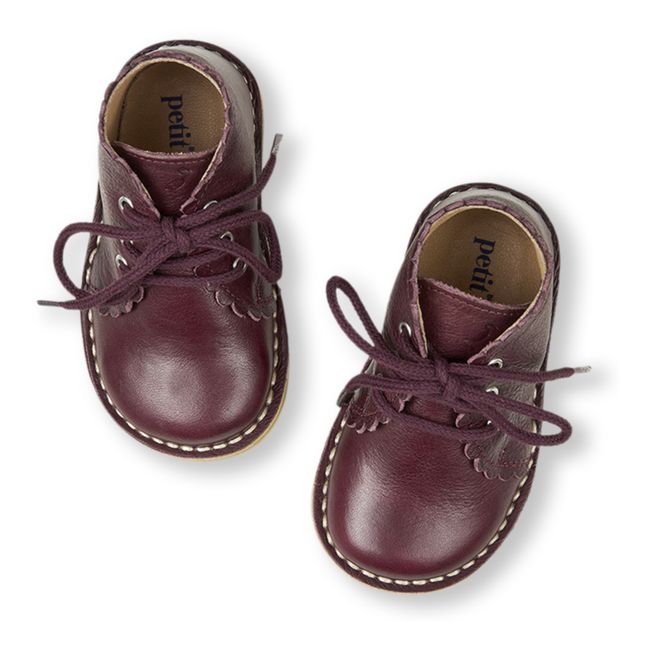 Boots Lacets Scallop | Prune