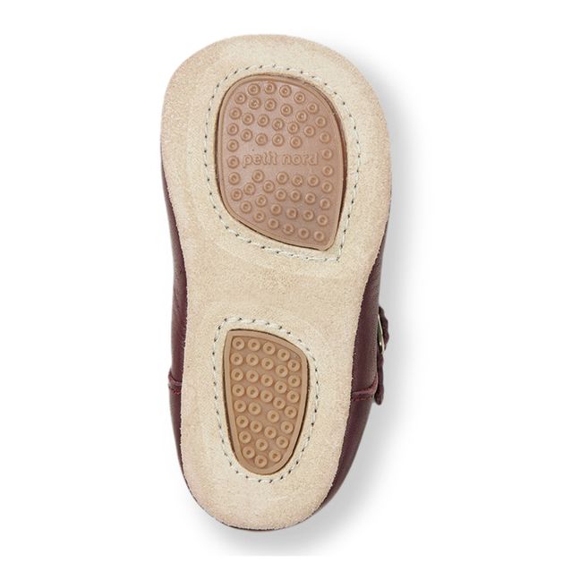 Pantofole a T con smerlo per bambini | Prugna