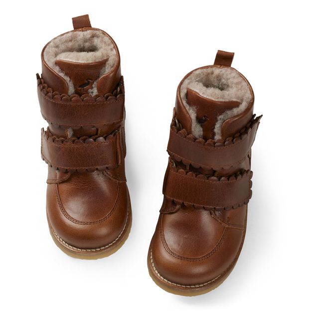 Boots Fourrées Scratchs Scallop Winter | Marron