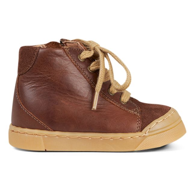 Zip-Up Sneaker Booties | Brown