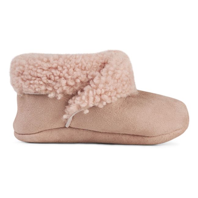 Pantofole a stivaletto in shearling | Rosa antico