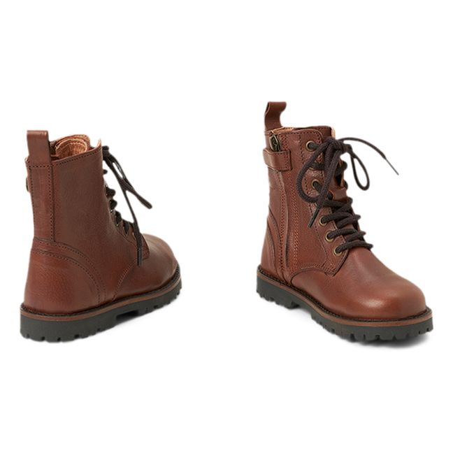 Lace-Up Zip Boots | Brown