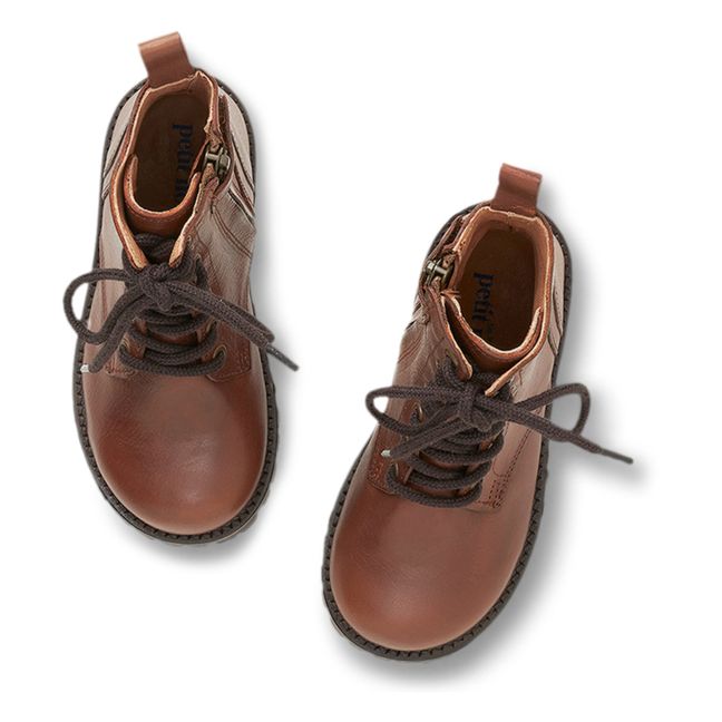 Bottes Zip Lace-up | Marron