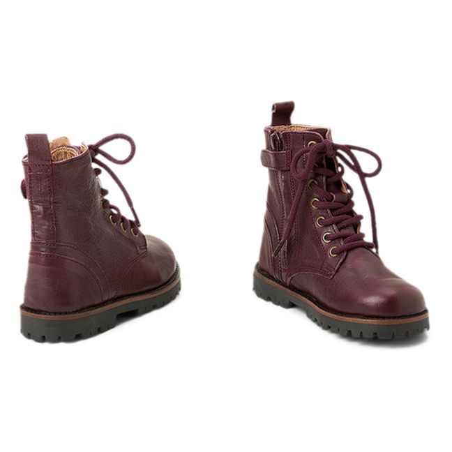 Bottes Zip Lace-up | Prune