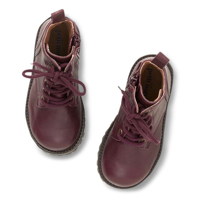 Zip Lace-up Stiefel | Pflaume