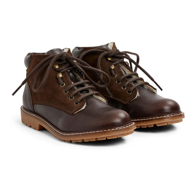 Boots à Lacets Cuir Danton | Chocolat