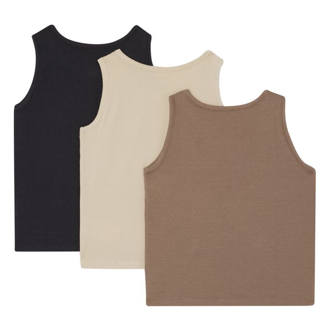 Set 3 Débardeurs Coton Bio Athis | Taupe