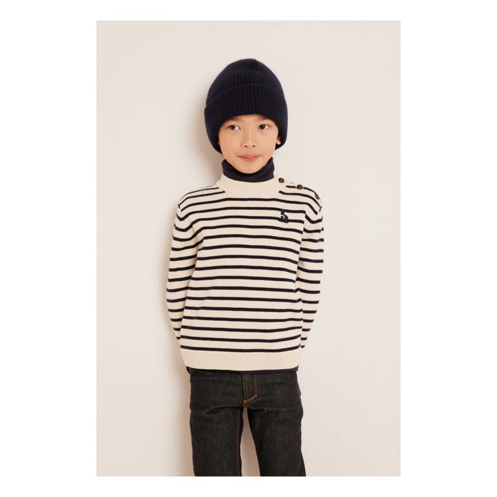 Dantes Striped Wool and Cotton Sweater | Ecru- Product image n°1