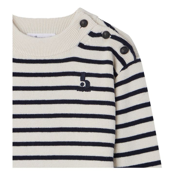 Dantes Striped Wool and Cotton Sweater | Ecru- Product image n°2
