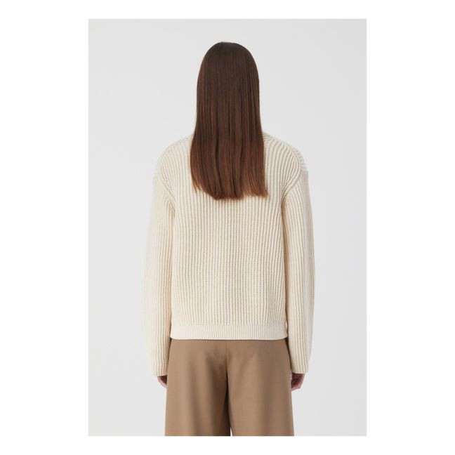 Long-Sleeved Cardigan | Avorio