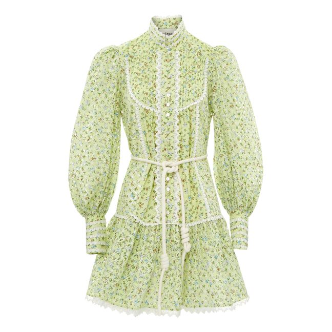 Besticktes Kleid Maeve aus Bio-Baumwolle | Mintgrün