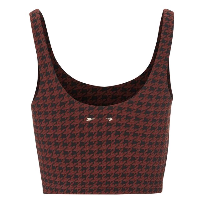Tess Houndstooth Sleeveless Top | Chocolate