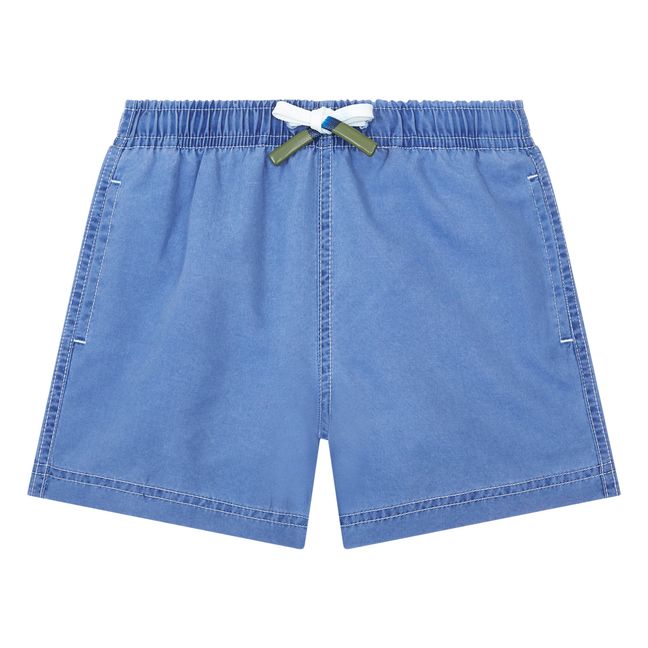 Boy's Stonewashed Swim Shorts | Denim blue