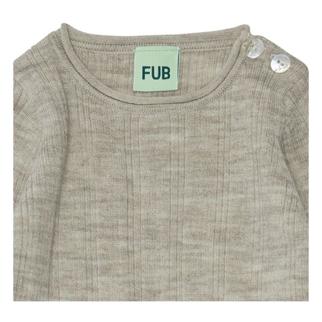 Body Maille Fine Rib Laine Merinos | Beige