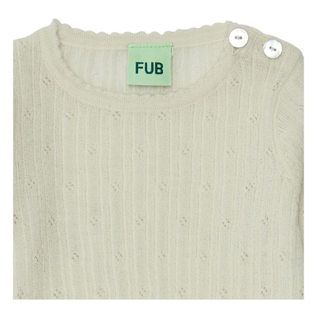 Pointelle Merino Wool Fine Knit Body | Ecru